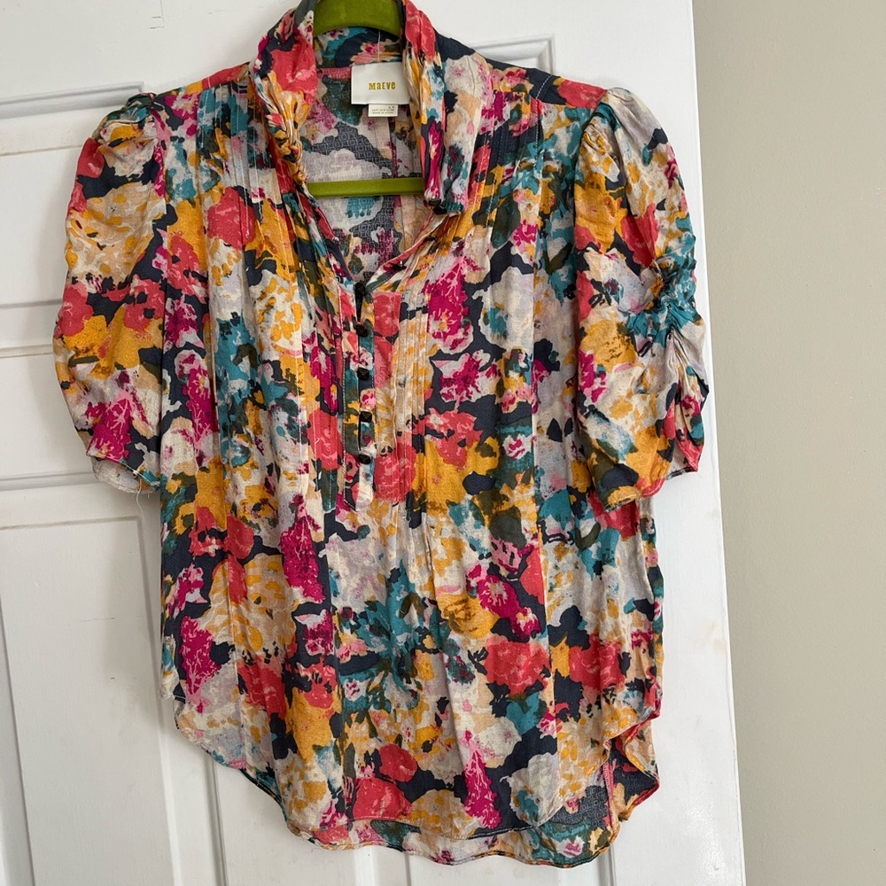 Anthropologie Floral Blouse - Multicolor